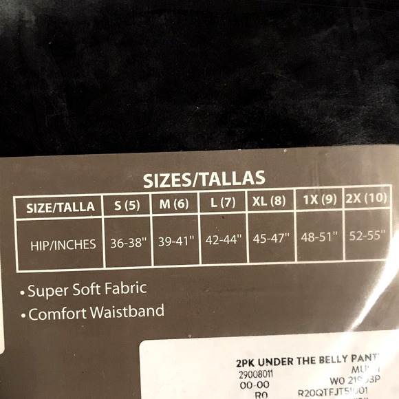 Secret Treasures Maternity Panty Size S Black Beige Super Soft Fabric 2 Pack - Picture 2 of 4